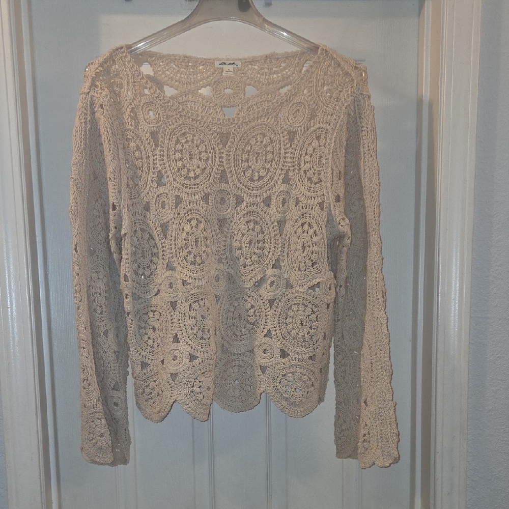 Ultra Pink Crochet Top "Whimsical Indie" Size XL